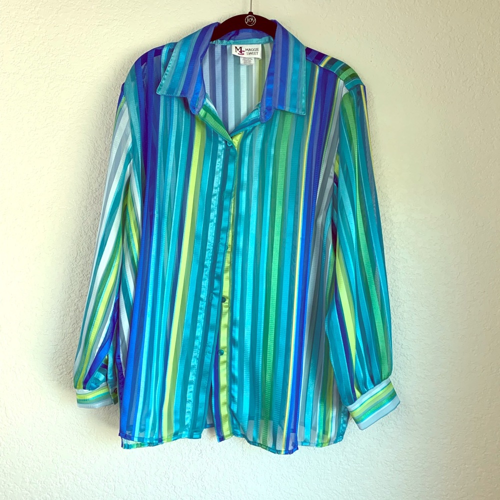 Maggie Sweet sheer striped Blouse